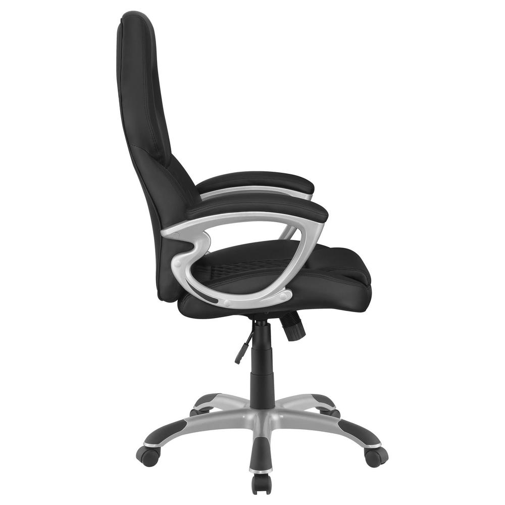 Bruce Adjustable Height Office Chair Black and Silver. Picture 7
