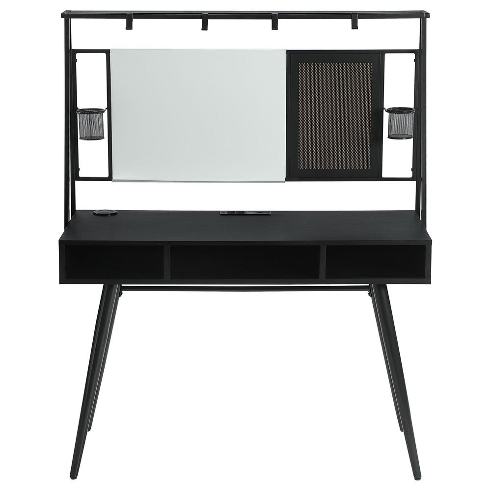 Jessie Writing Desk with USB Ports Black and Gunmetal. Picture 3