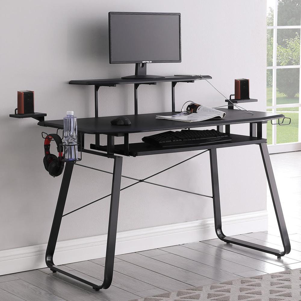 Alfie Gaming Desk with USB Ports Gunmetal. Picture 1