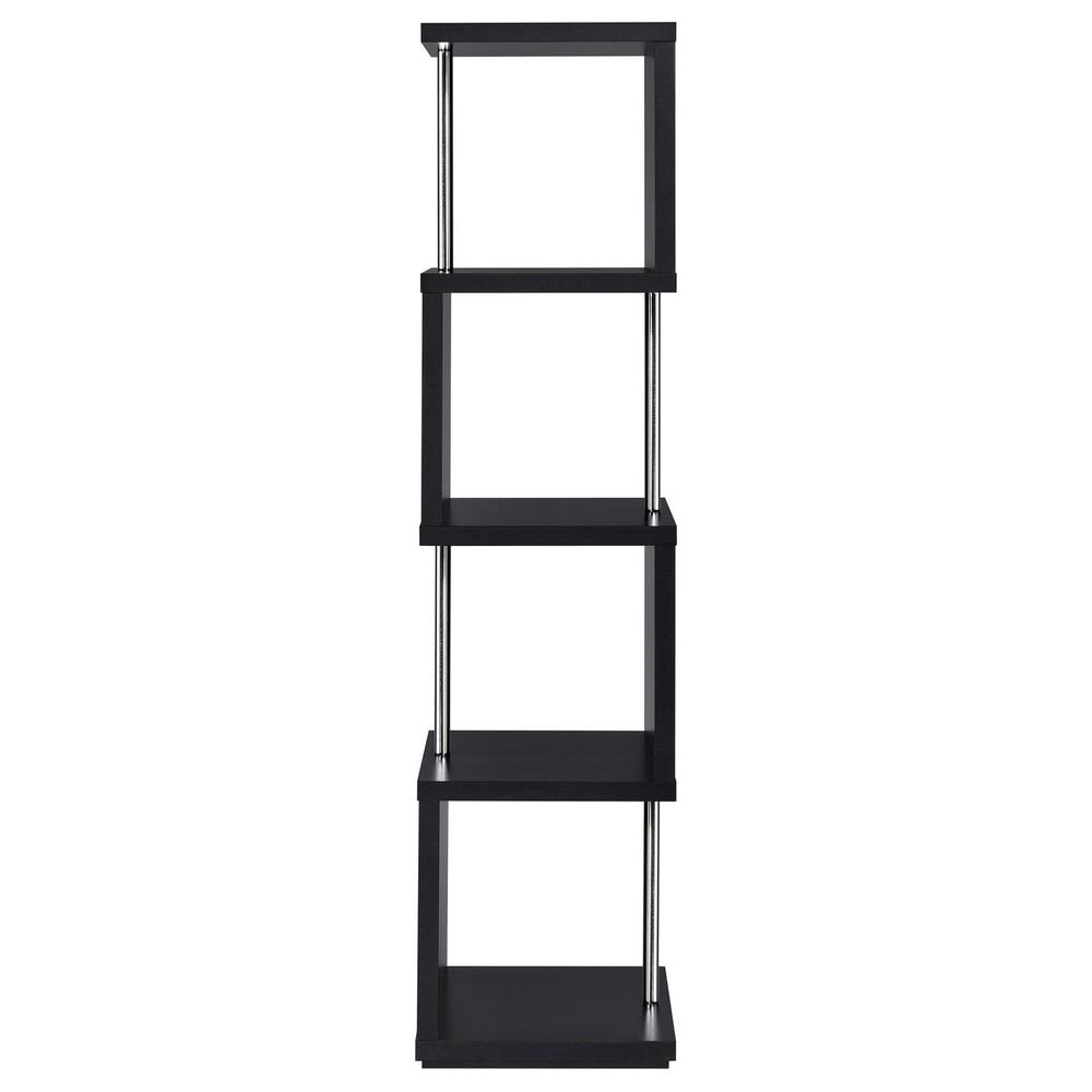 Baxter 4-shelf Bookcase Black and Chrome. Picture 5
