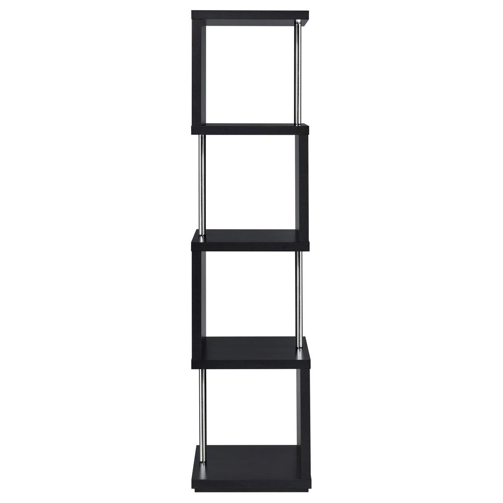 Baxter 4-shelf Bookcase Black and Chrome. Picture 9