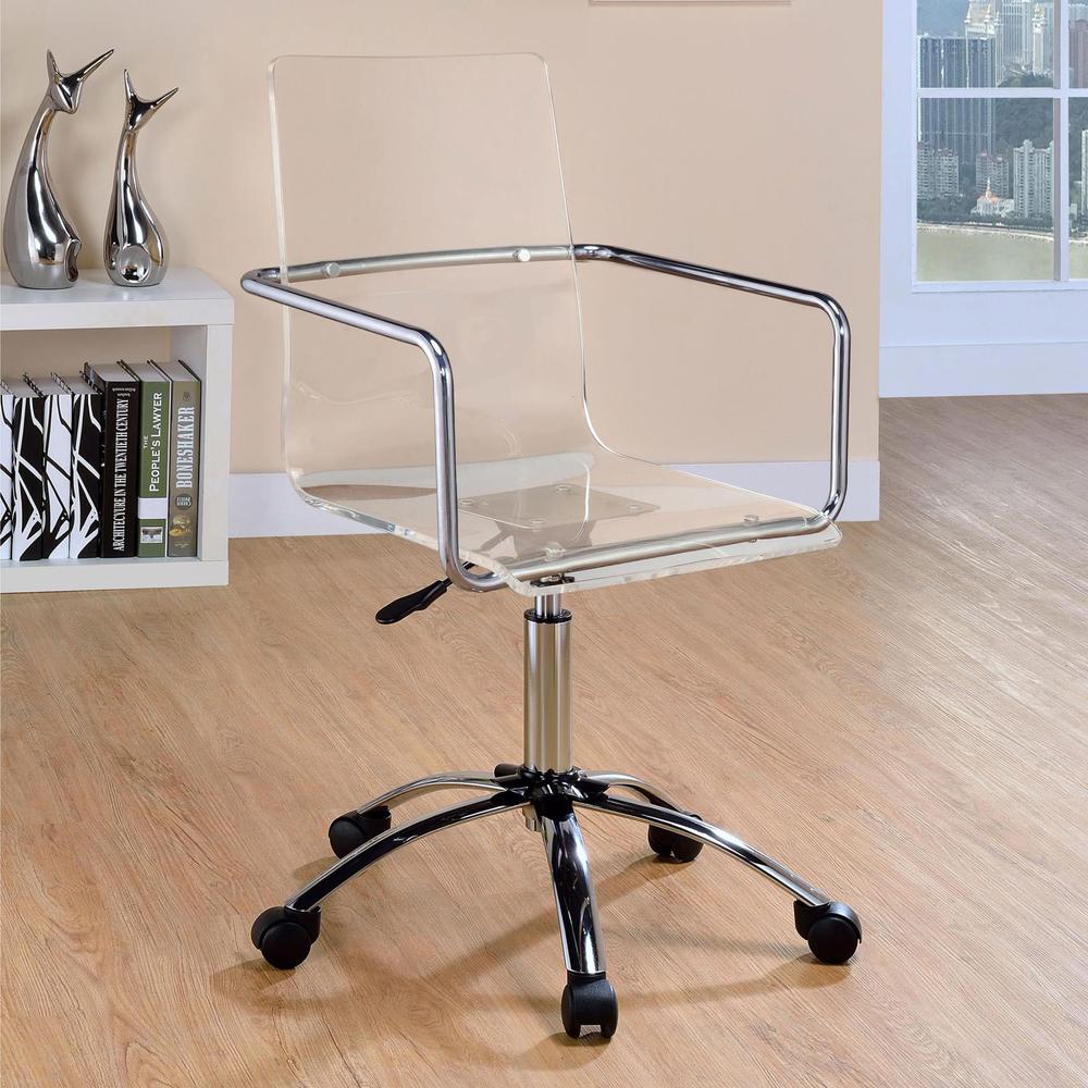Amaturo Office Chair with Casters Clear and Chrome. Picture 1