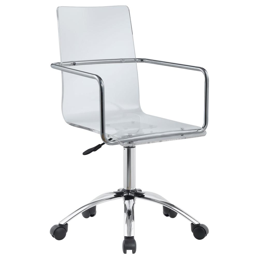 Amaturo Office Chair with Casters Clear and Chrome. Picture 2