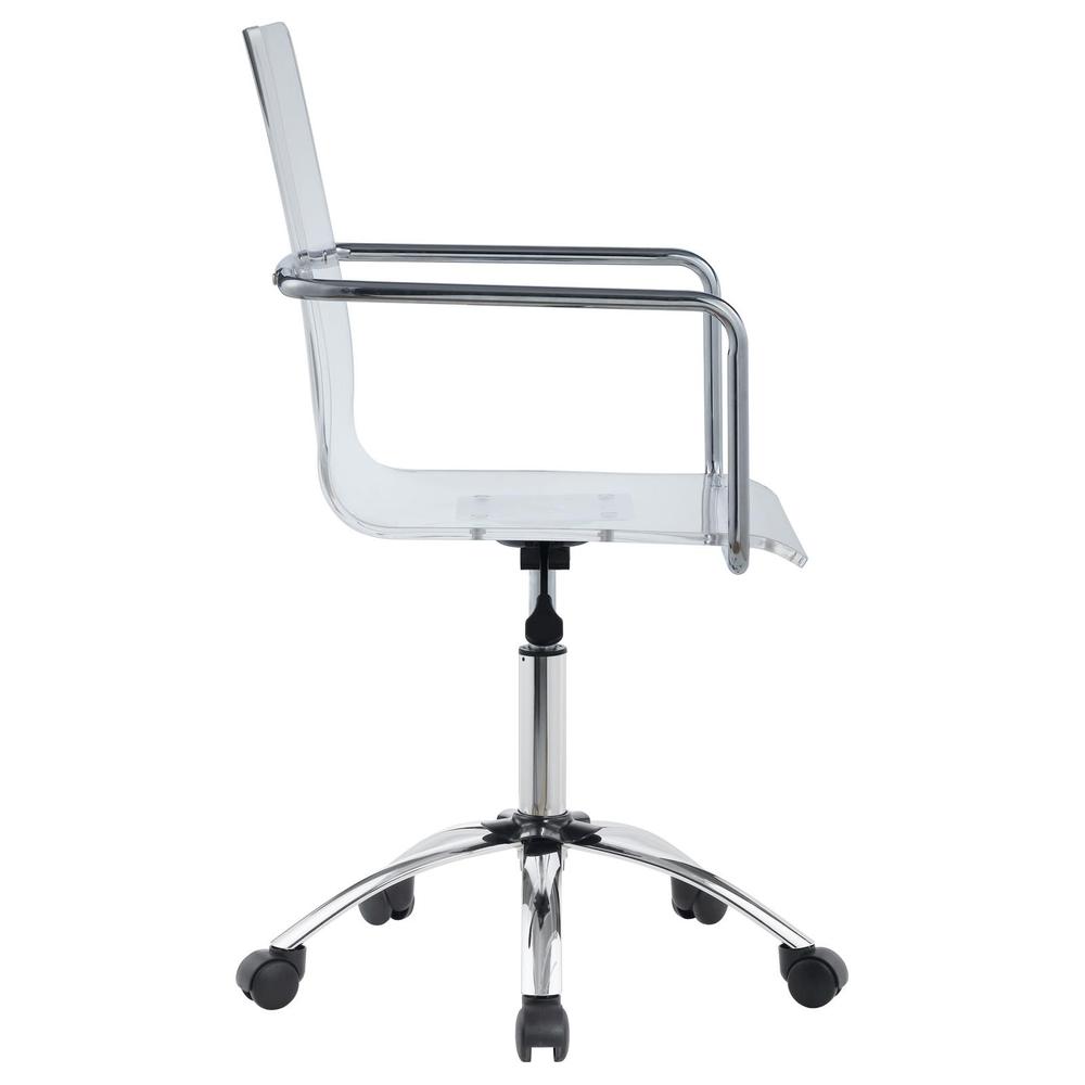 Amaturo Office Chair with Casters Clear and Chrome. Picture 6