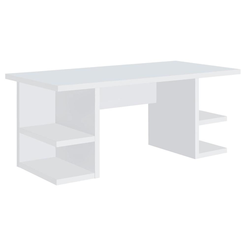 Alice Writing Desk White with Open Shelves. Picture 2