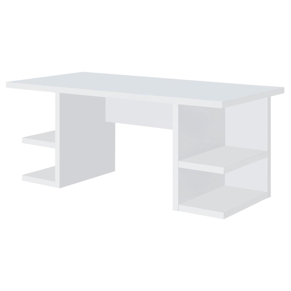 Alice Writing Desk White with Open Shelves. Picture 4