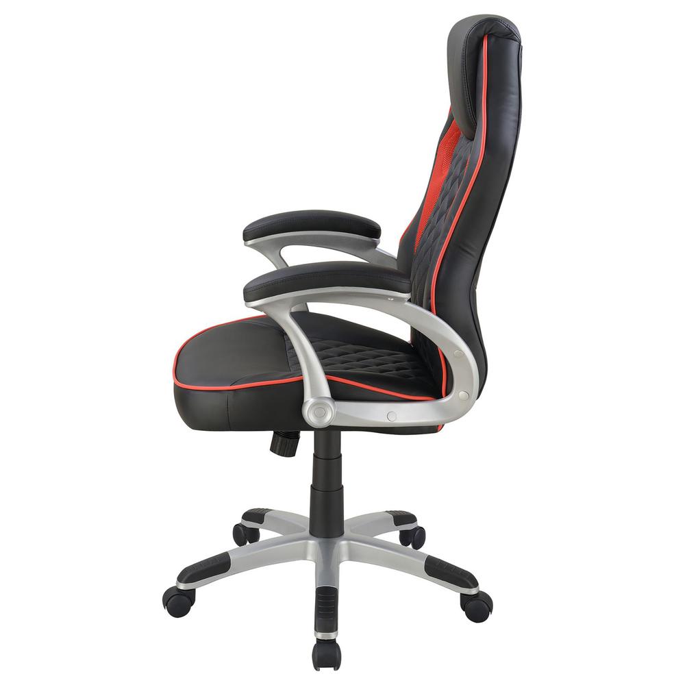 Lucas Upholstered Office Chair Black and Red. Picture 4