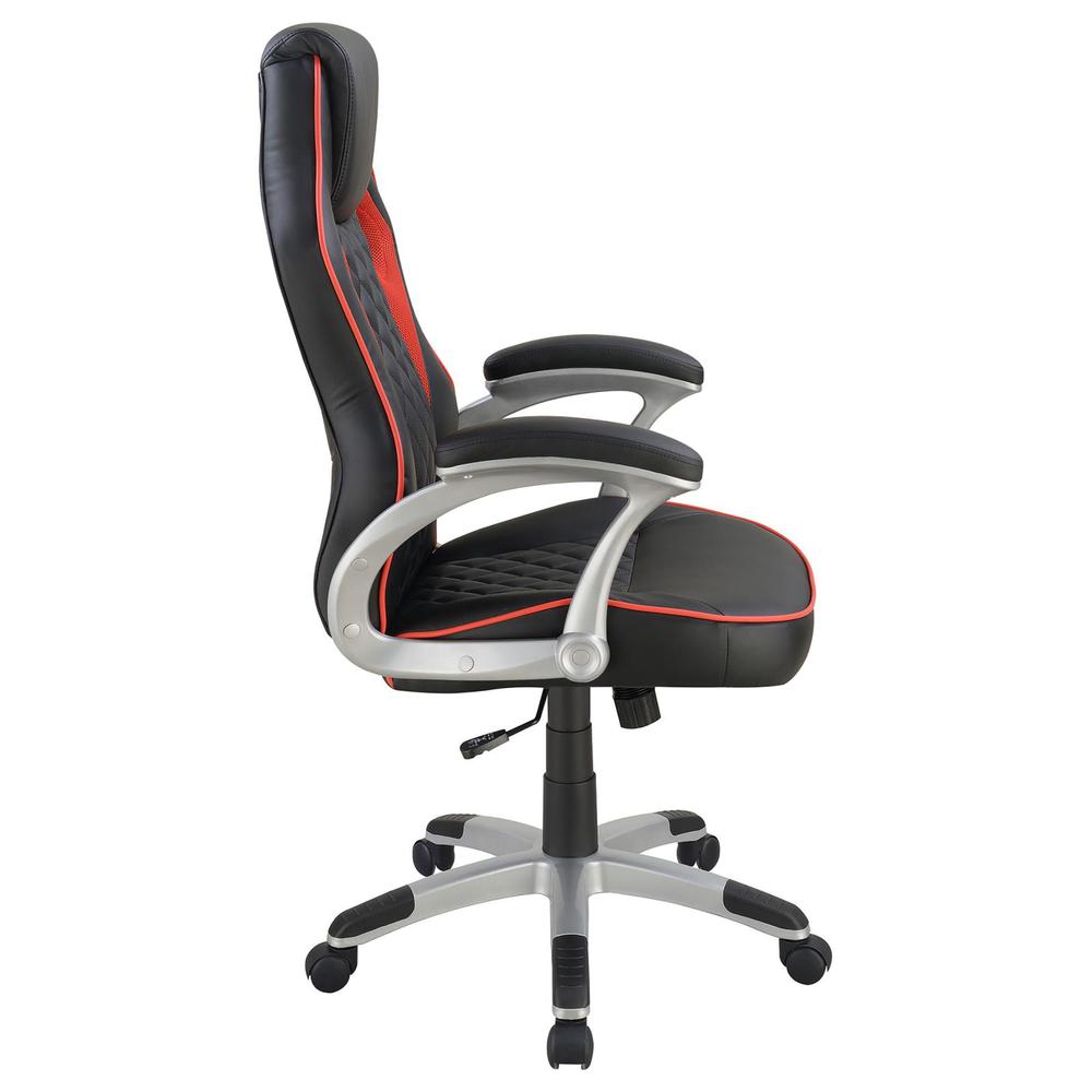 Lucas Upholstered Office Chair Black and Red. Picture 6