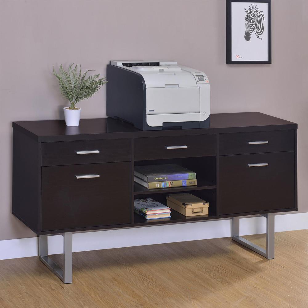 Lawtey 5-drawer Credenza with Adjustable Shelf Cappuccino. Picture 11