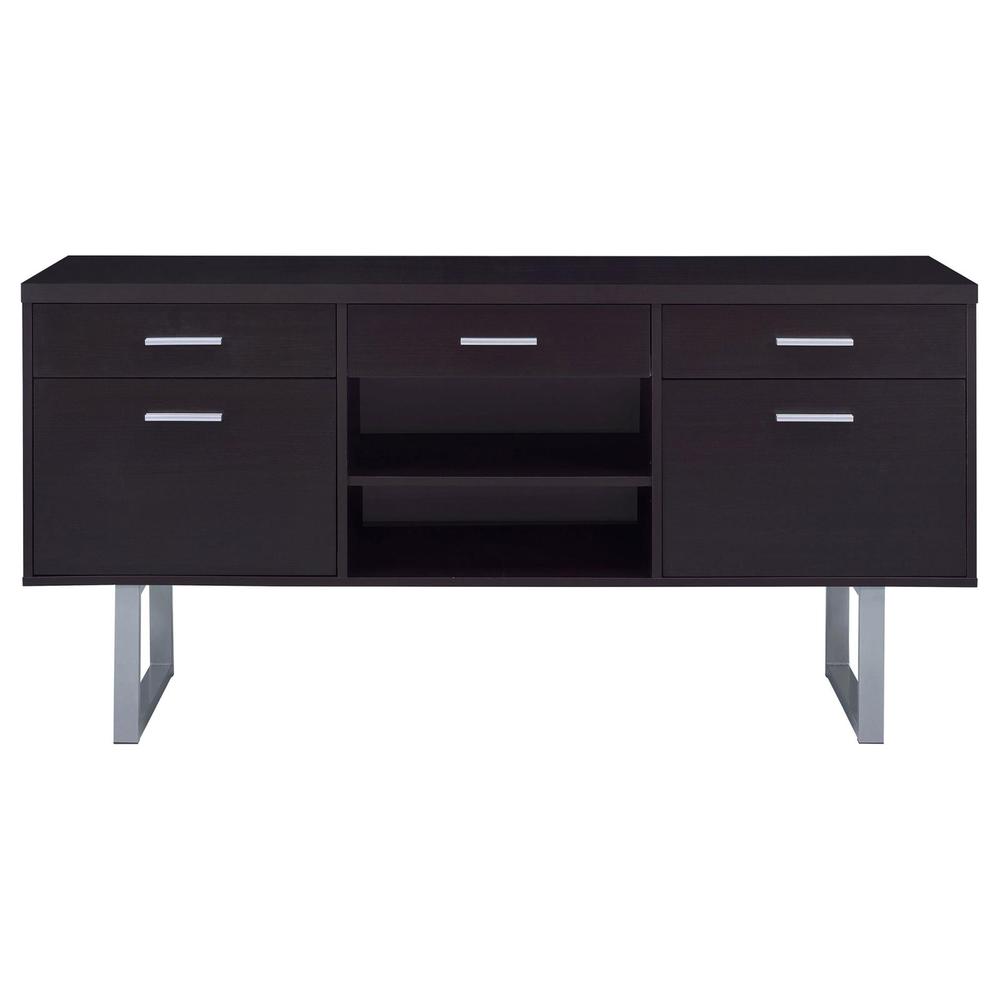 Lawtey 5-drawer Credenza with Adjustable Shelf Cappuccino. Picture 3