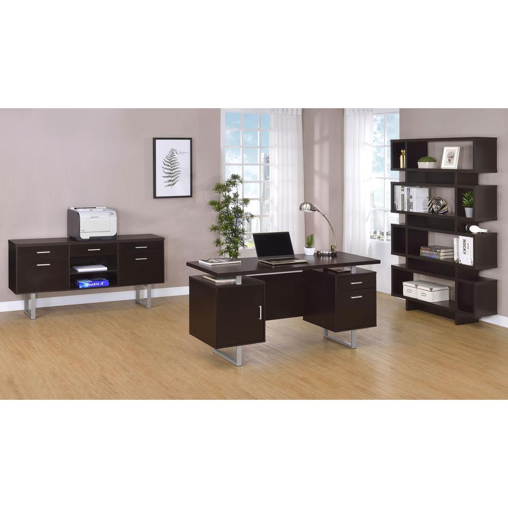 Lawtey 5-drawer Credenza with Adjustable Shelf Cappuccino. Picture 12