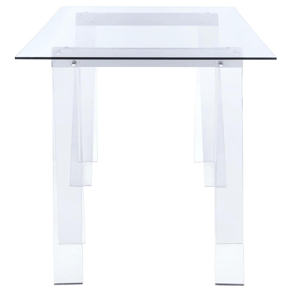 Amaturo Writing Desk with Glass Top Clear. Picture 5