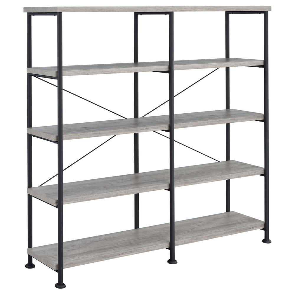 Analiese 4-shelf Open Bookcase Grey Driftwood. Picture 2