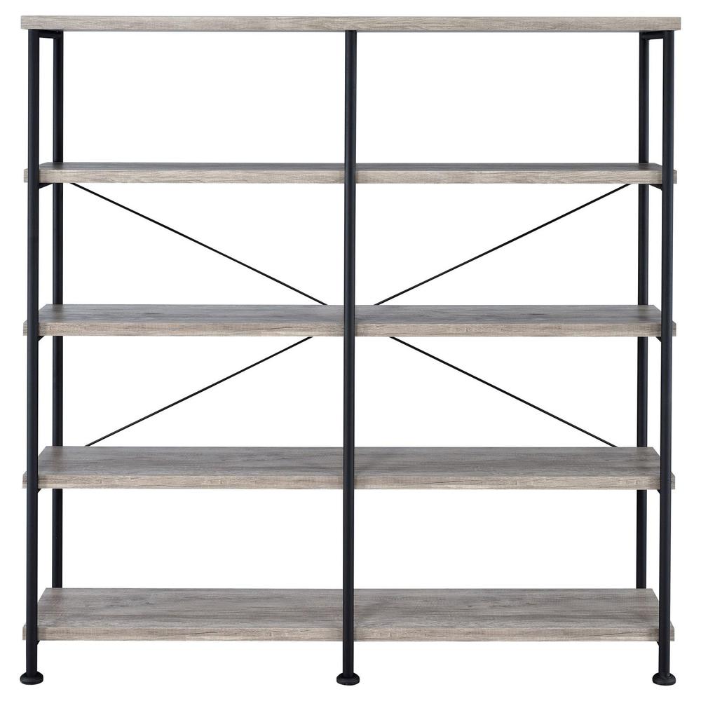 Analiese 4-shelf Open Bookcase Grey Driftwood. Picture 3