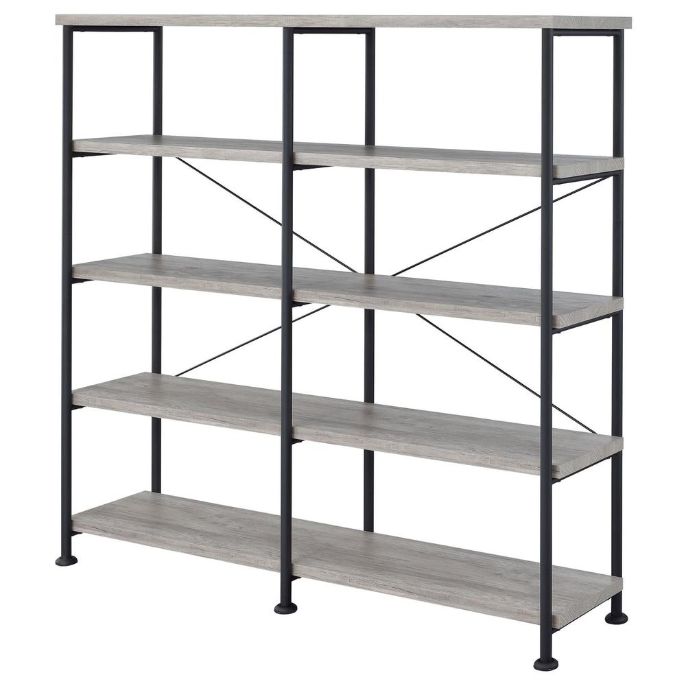 Analiese 4-shelf Open Bookcase Grey Driftwood. Picture 4