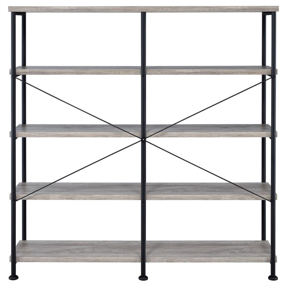 Analiese 4-shelf Open Bookcase Grey Driftwood. Picture 6
