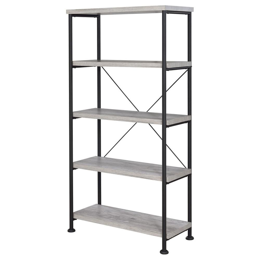 Analiese 4-Shelf Bookcase Grey Driftwood. Picture 4