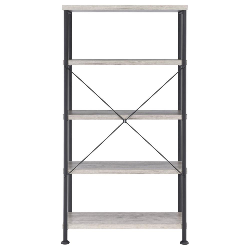 Analiese 4-Shelf Bookcase Grey Driftwood. Picture 6