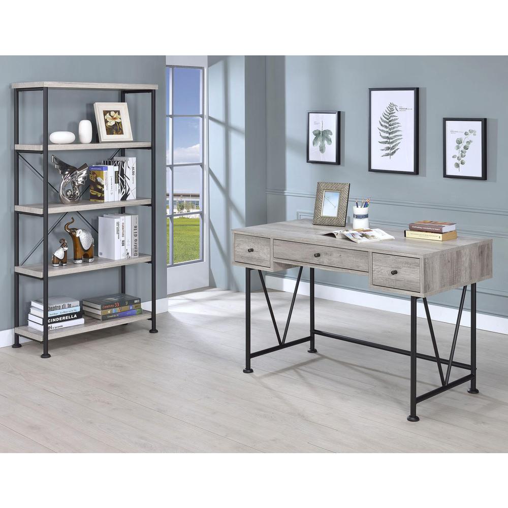 Analiese 4-Shelf Bookcase Grey Driftwood. Picture 10
