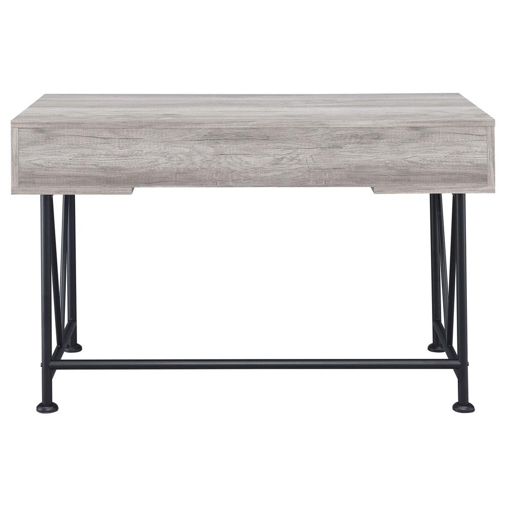 Analiese 3-drawer Writing Desk Grey Driftwood and Black. Picture 7