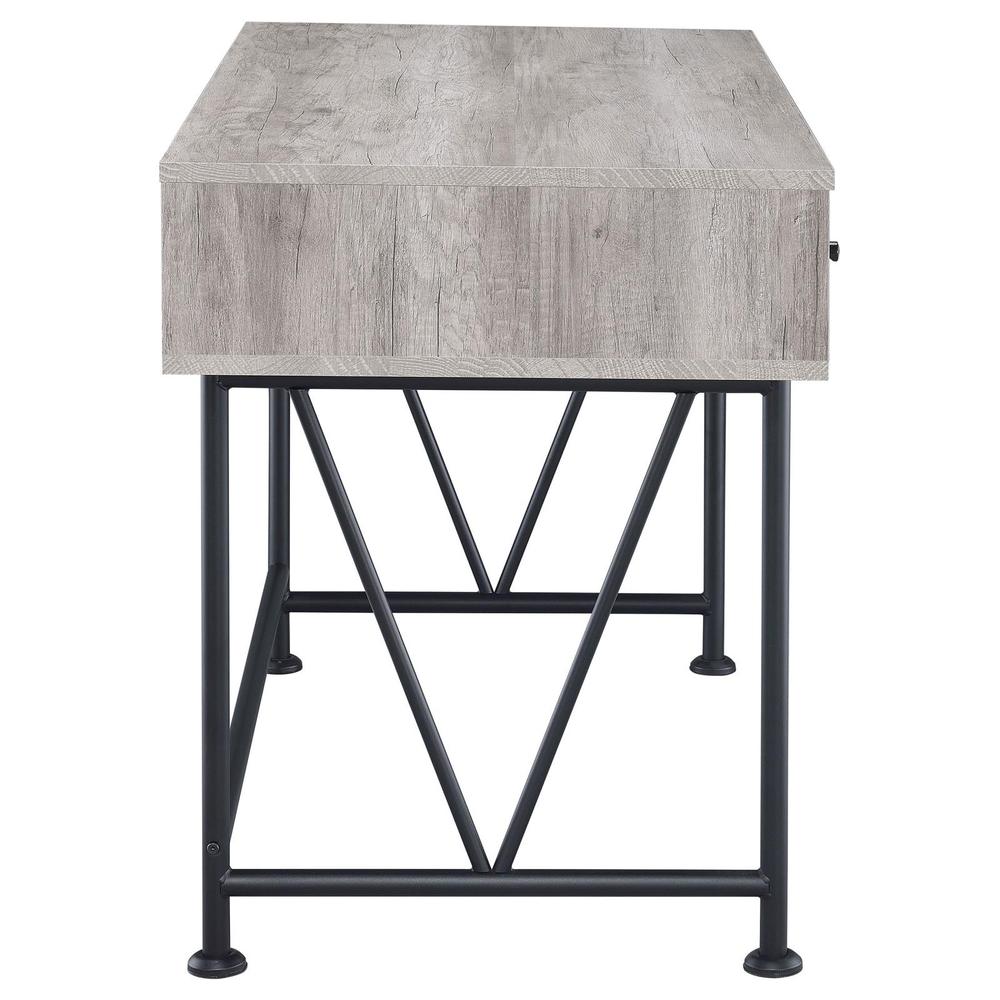 Analiese 3-drawer Writing Desk Grey Driftwood and Black. Picture 8