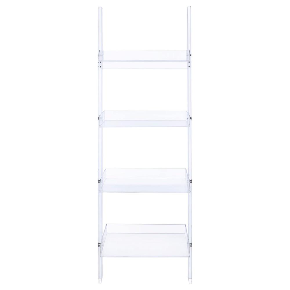 Amaturo 4-shelf Ladder Bookcase Clear. Picture 3
