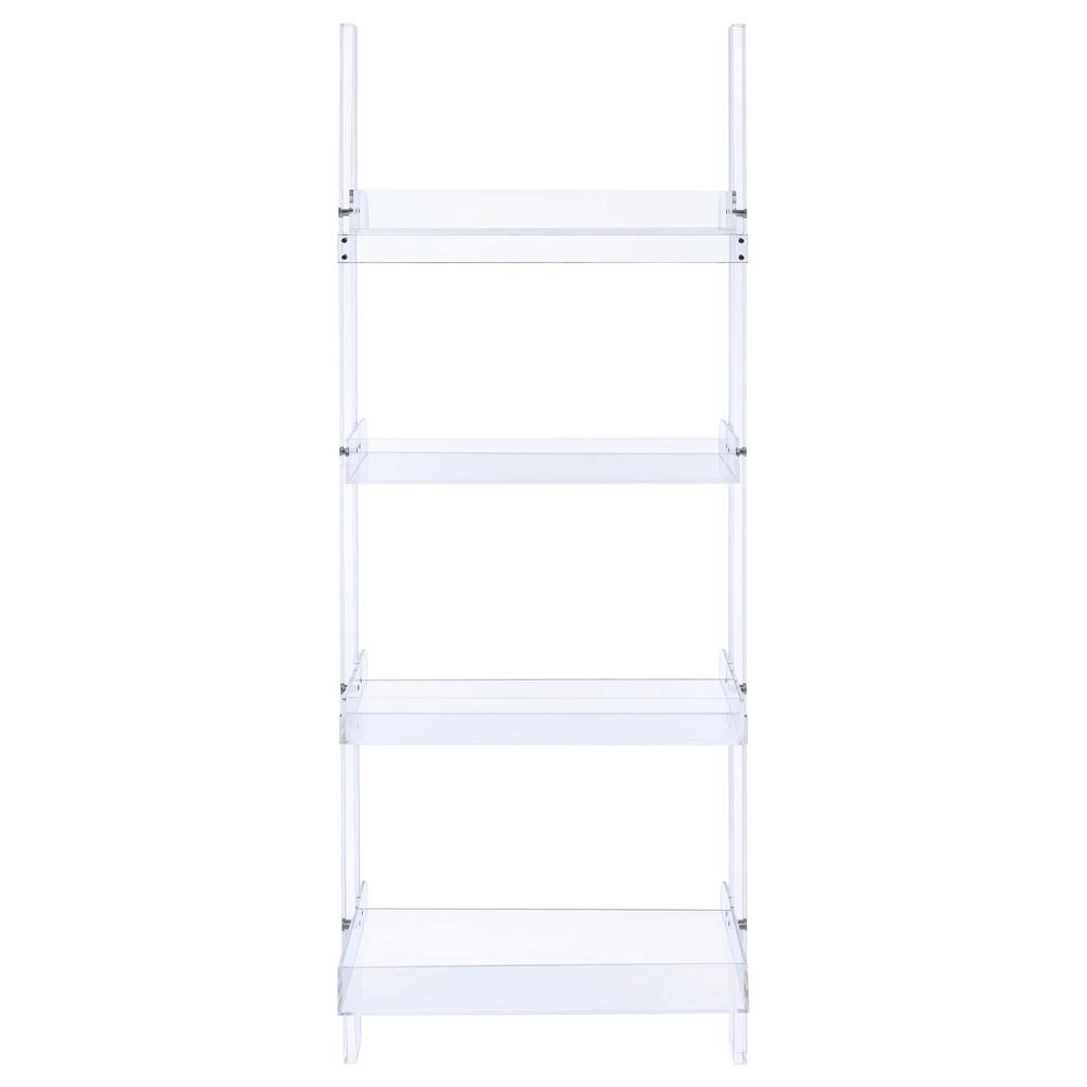 Amaturo 4-shelf Ladder Bookcase Clear. Picture 6