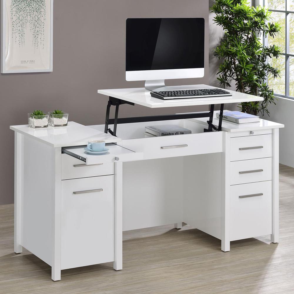 Dylan 4-drawer Lift Top Office Desk. Picture 1
