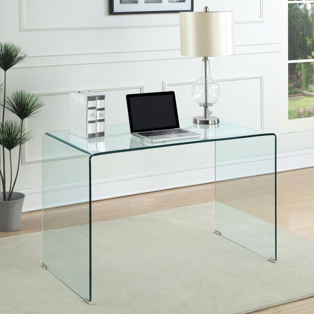 Ripley Glass Writing Desk Clear. Picture 1
