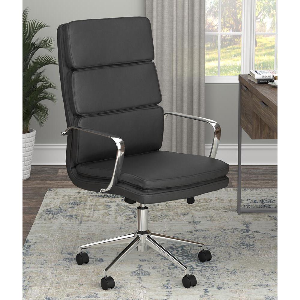 Ximena High Back Upholstered Office Chair Black. Picture 3