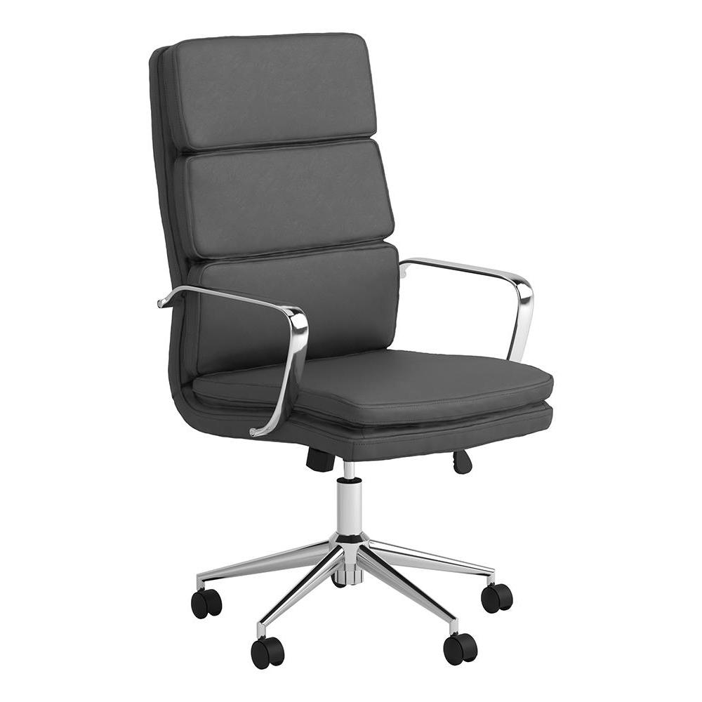 Ximena High Back Upholstered Office Chair Grey. Picture 4