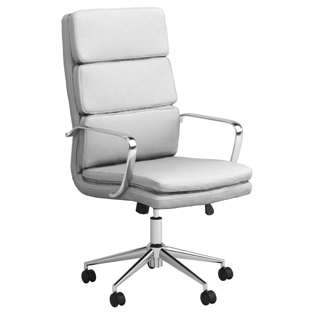 Ximena High Back Upholstered Office Chair White. Picture 2