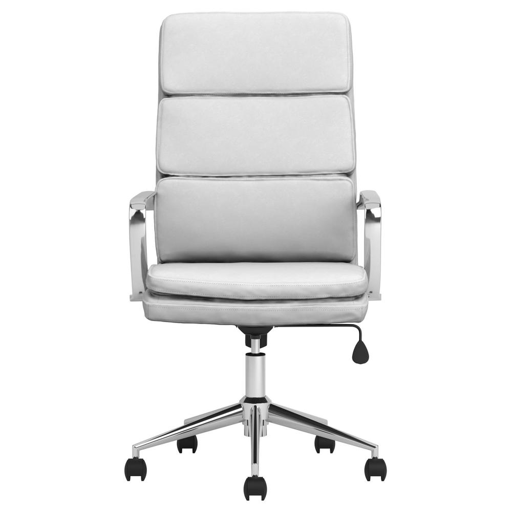 Ximena High Back Upholstered Office Chair White. Picture 3