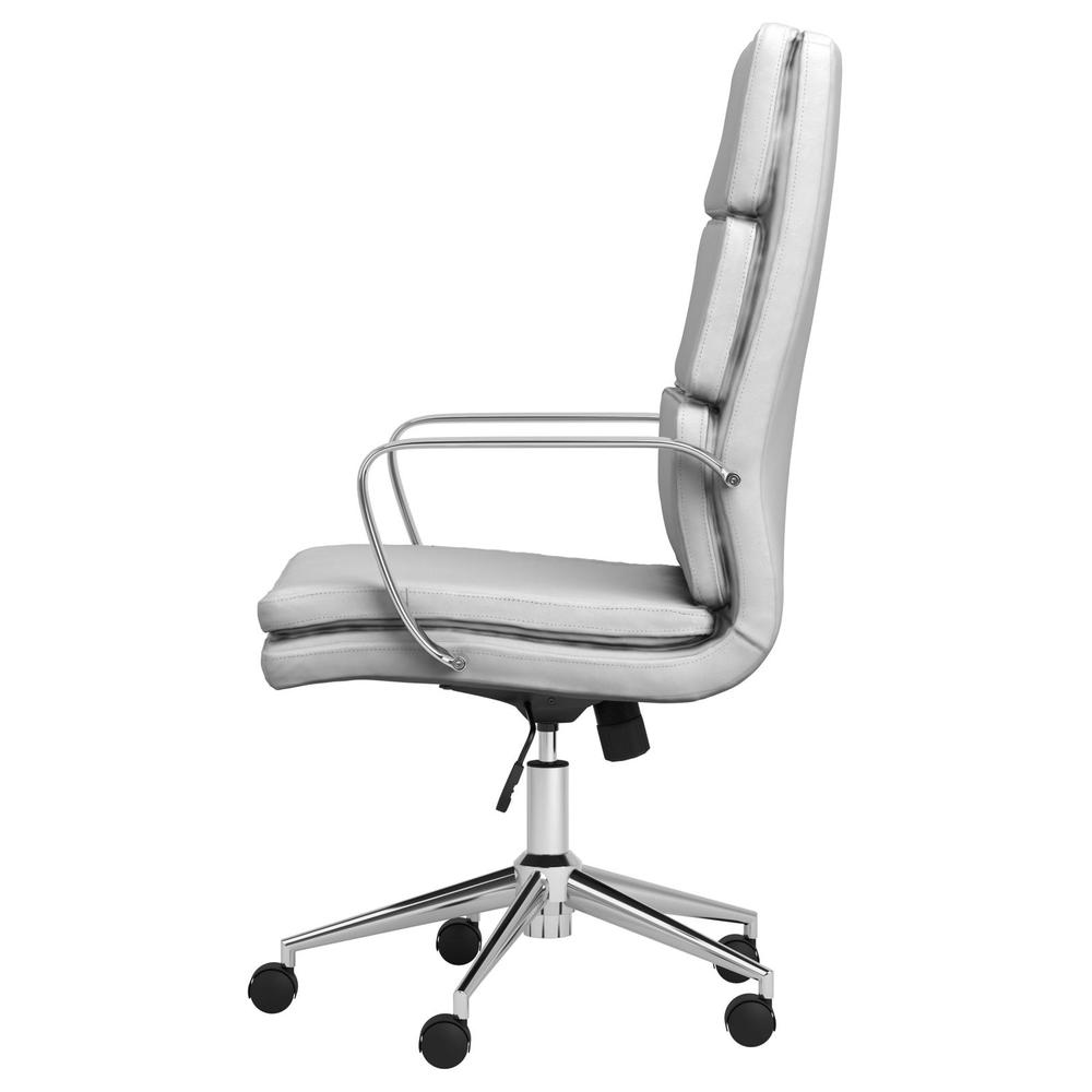 Ximena High Back Upholstered Office Chair White. Picture 4