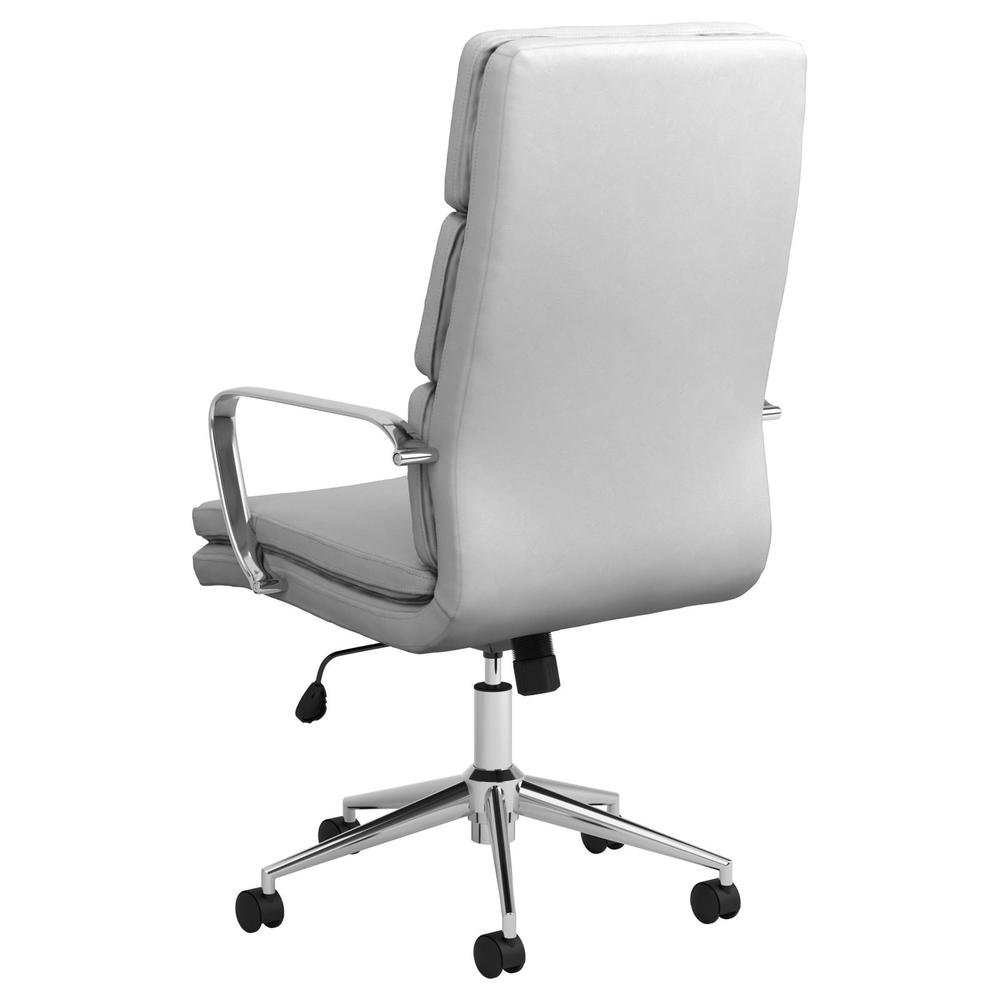 Ximena High Back Upholstered Office Chair White. Picture 5