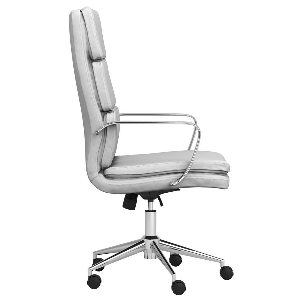Ximena High Back Upholstered Office Chair White. Picture 7