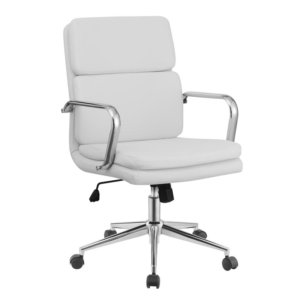 Ximena Standard Back Upholstered Office Chair White. Picture 2