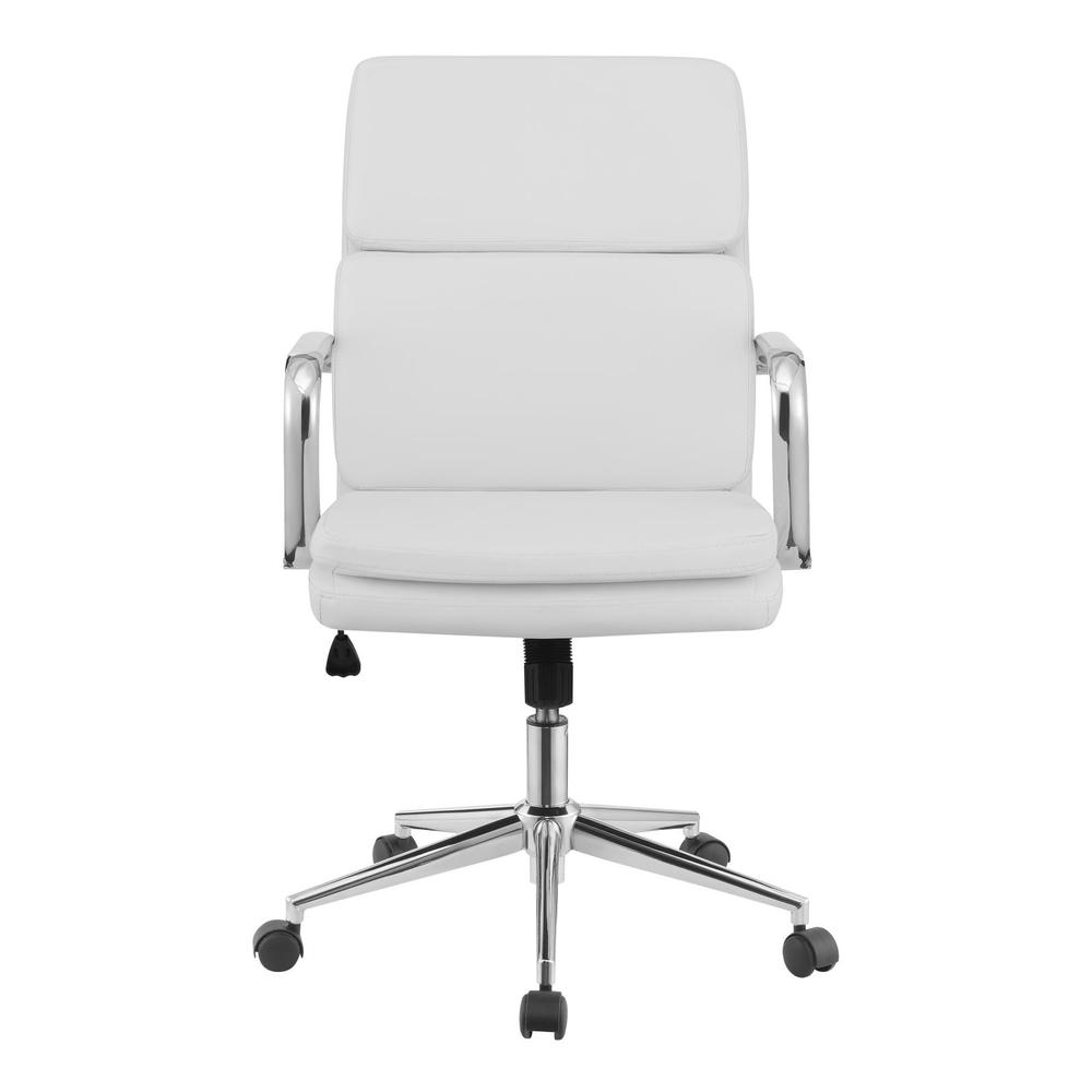 Ximena Standard Back Upholstered Office Chair White. Picture 3