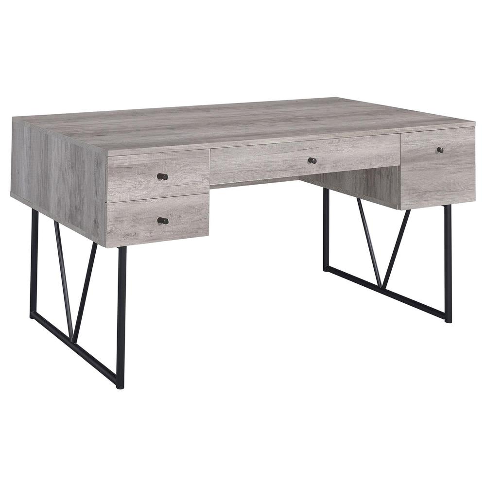 Analiese 4-drawer Writing Desk Grey Driftwood. Picture 3