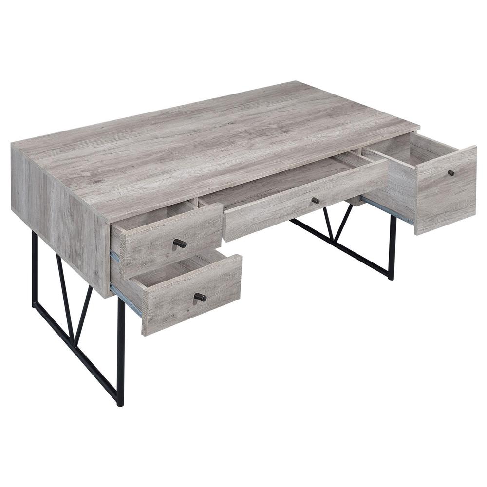 Analiese 4-drawer Writing Desk Grey Driftwood. Picture 4