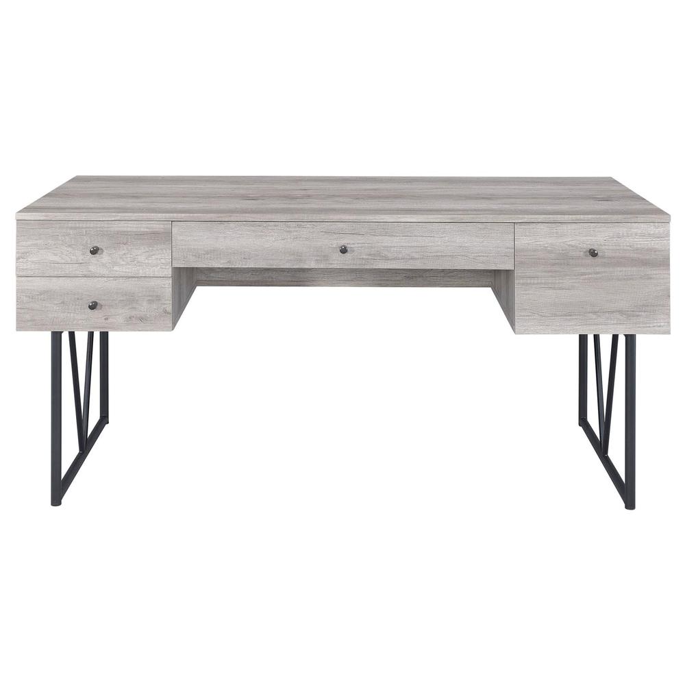 Analiese 4-drawer Writing Desk Grey Driftwood. Picture 5