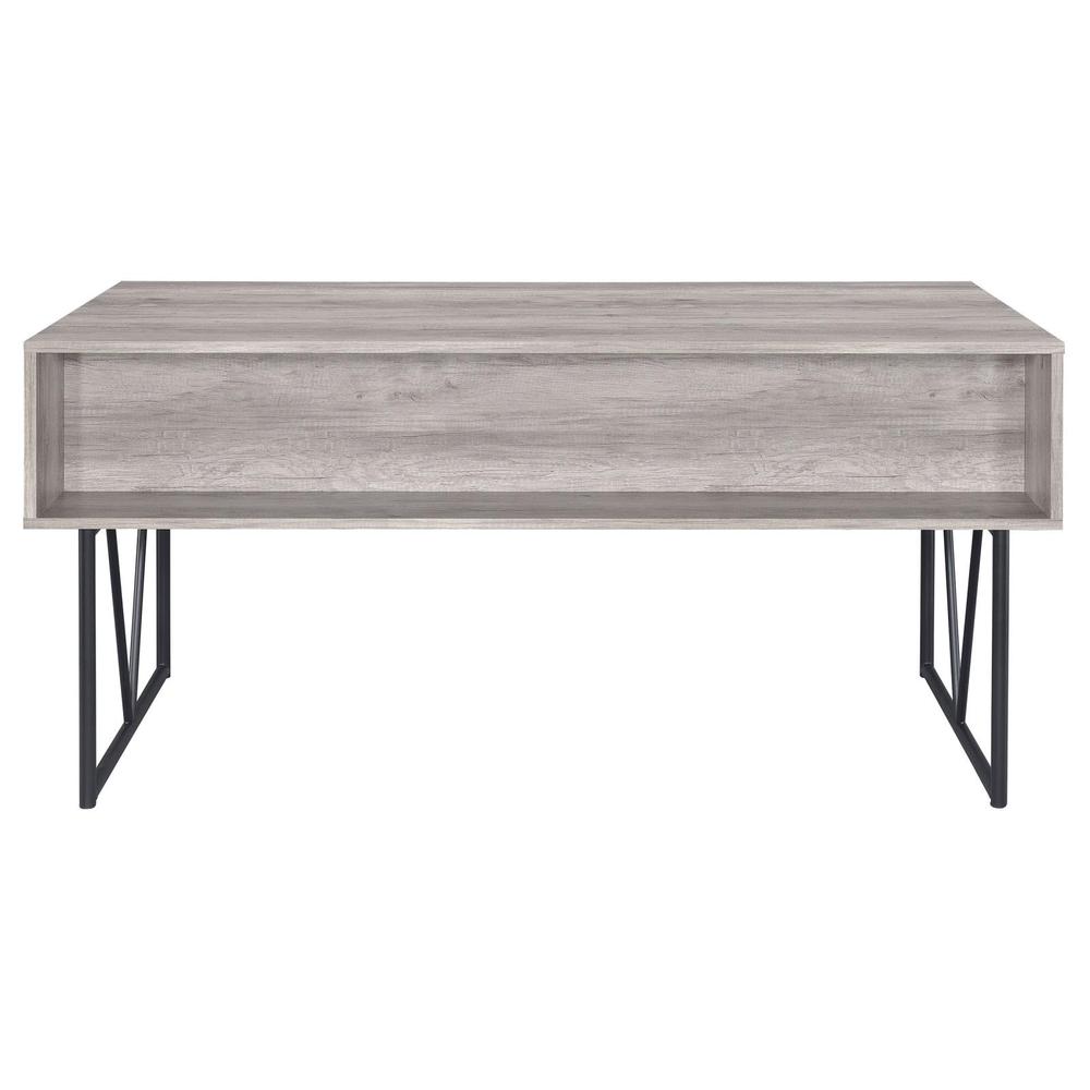 Analiese 4-drawer Writing Desk Grey Driftwood. Picture 7