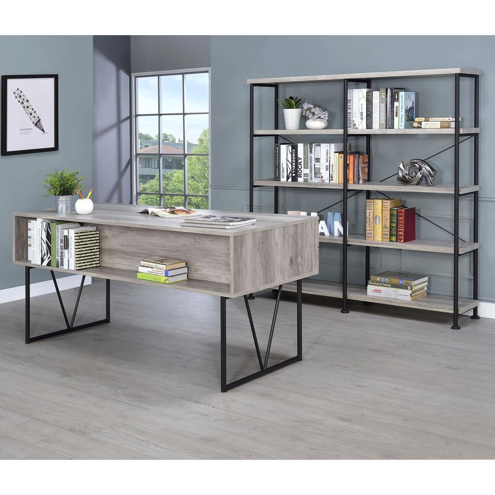 Analiese 4-drawer Writing Desk Grey Driftwood. Picture 13