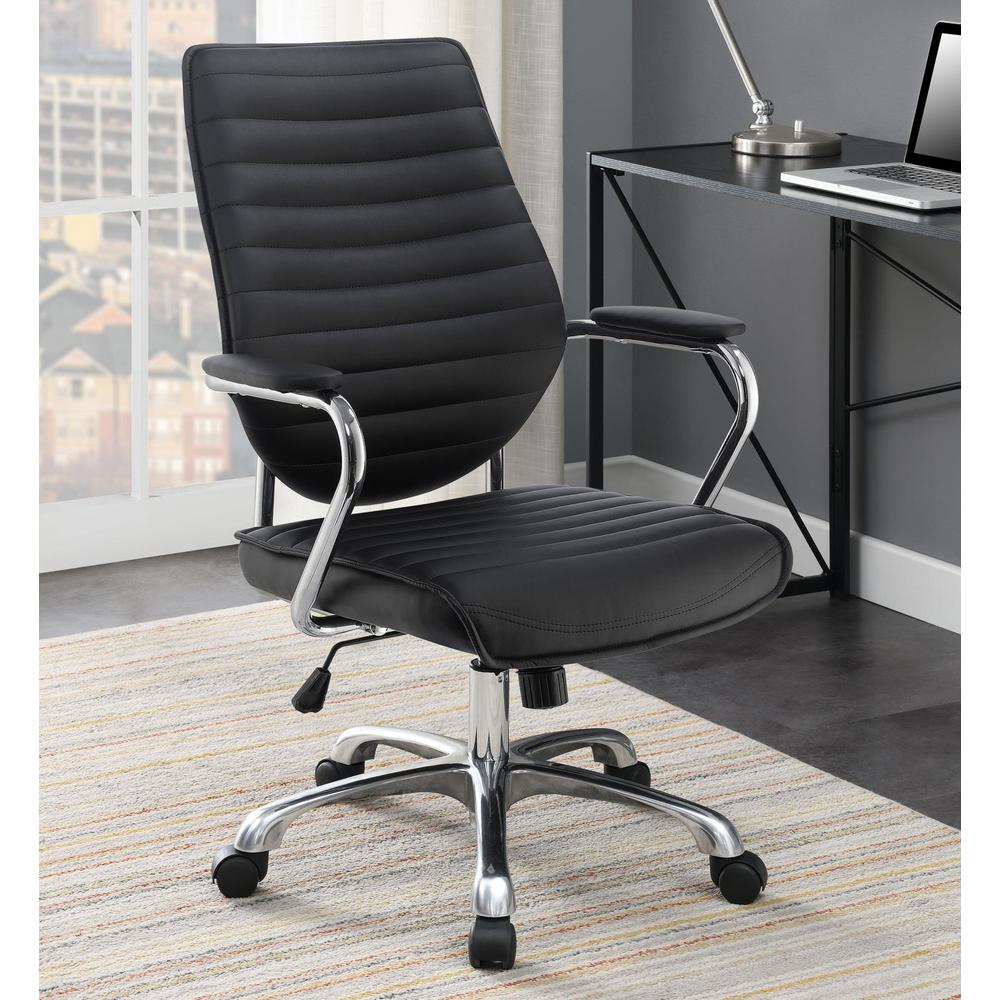 Chase High Back Office Chair Black and Chrome. Picture 1