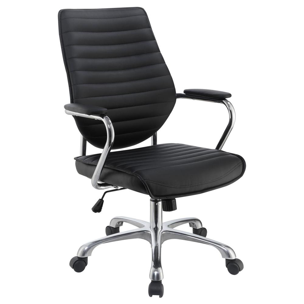 Chase High Back Office Chair Black and Chrome. Picture 2