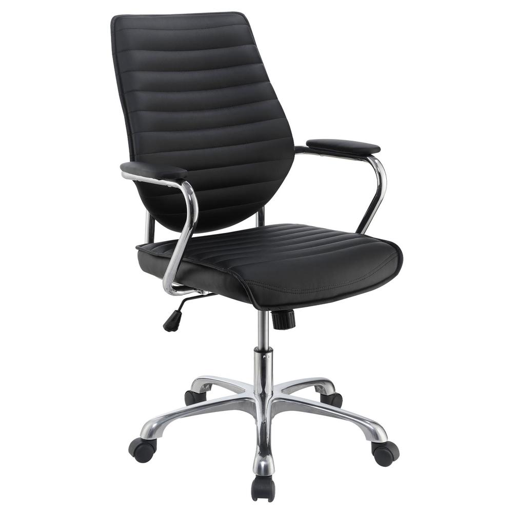 Chase High Back Office Chair Black and Chrome. Picture 3