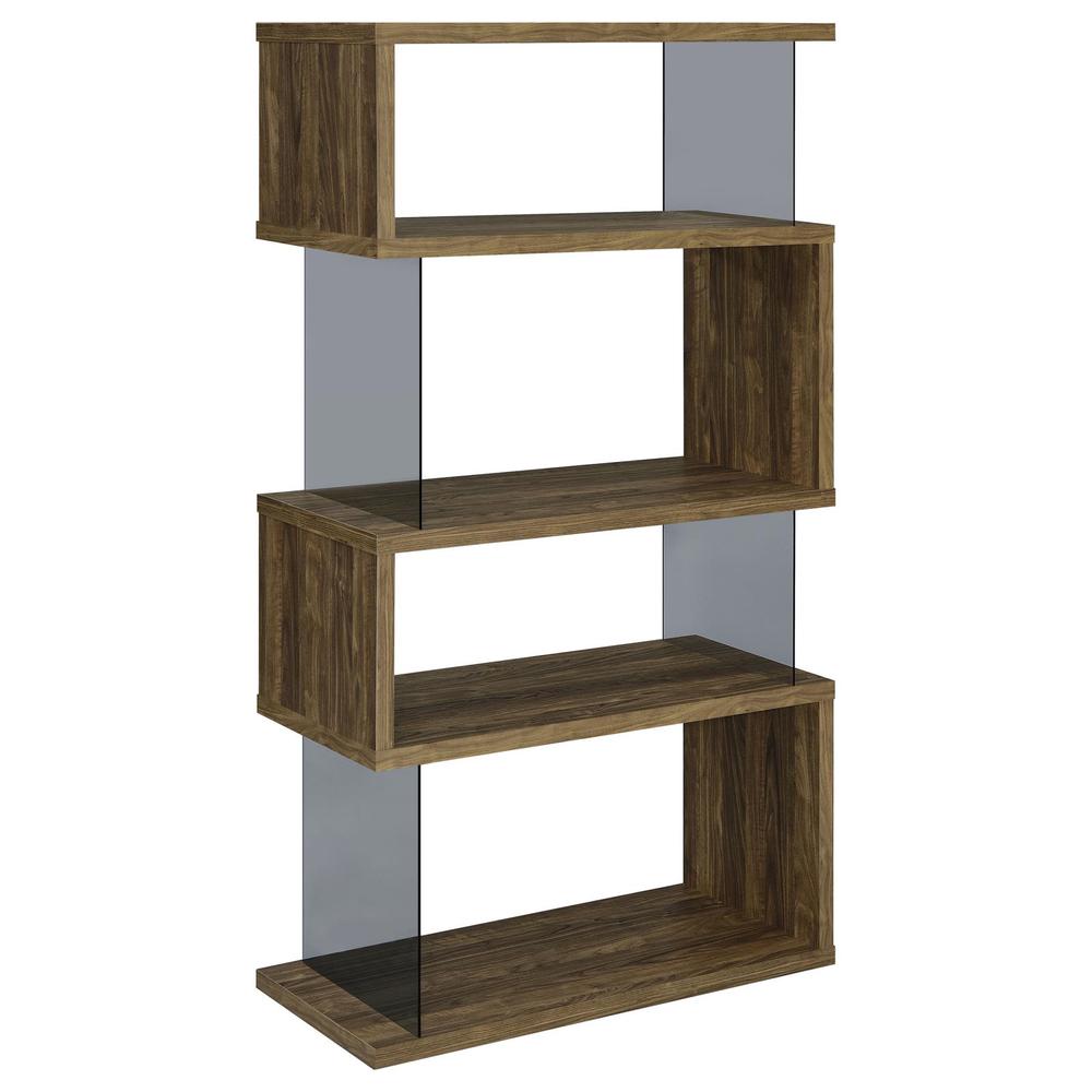 Emelle 4-shelf Bookcase with Glass Panels. Picture 2