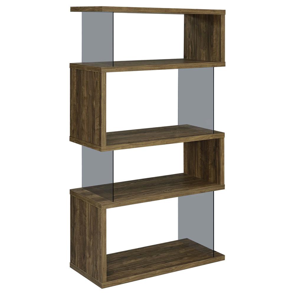 Emelle 4-shelf Bookcase with Glass Panels. Picture 6