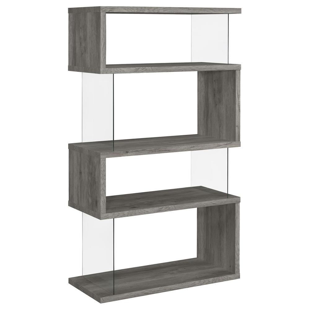 Emelle 4-shelf Bookcase with Glass Panels. Picture 2