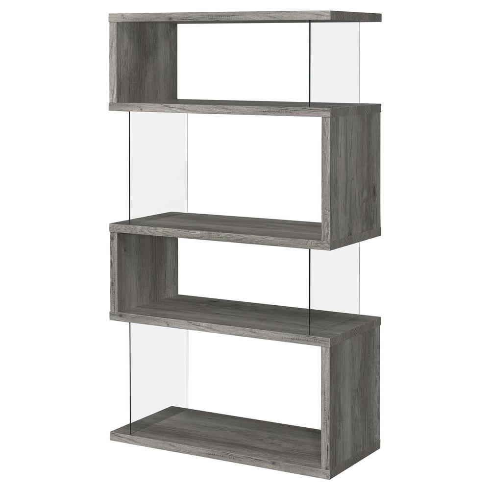 Emelle 4-shelf Bookcase with Glass Panels. Picture 4